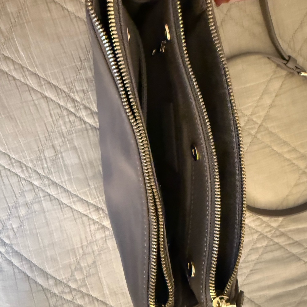 Quince Italian Leather Triple Compartment Crossbody in Mink - Picture 6 of 6